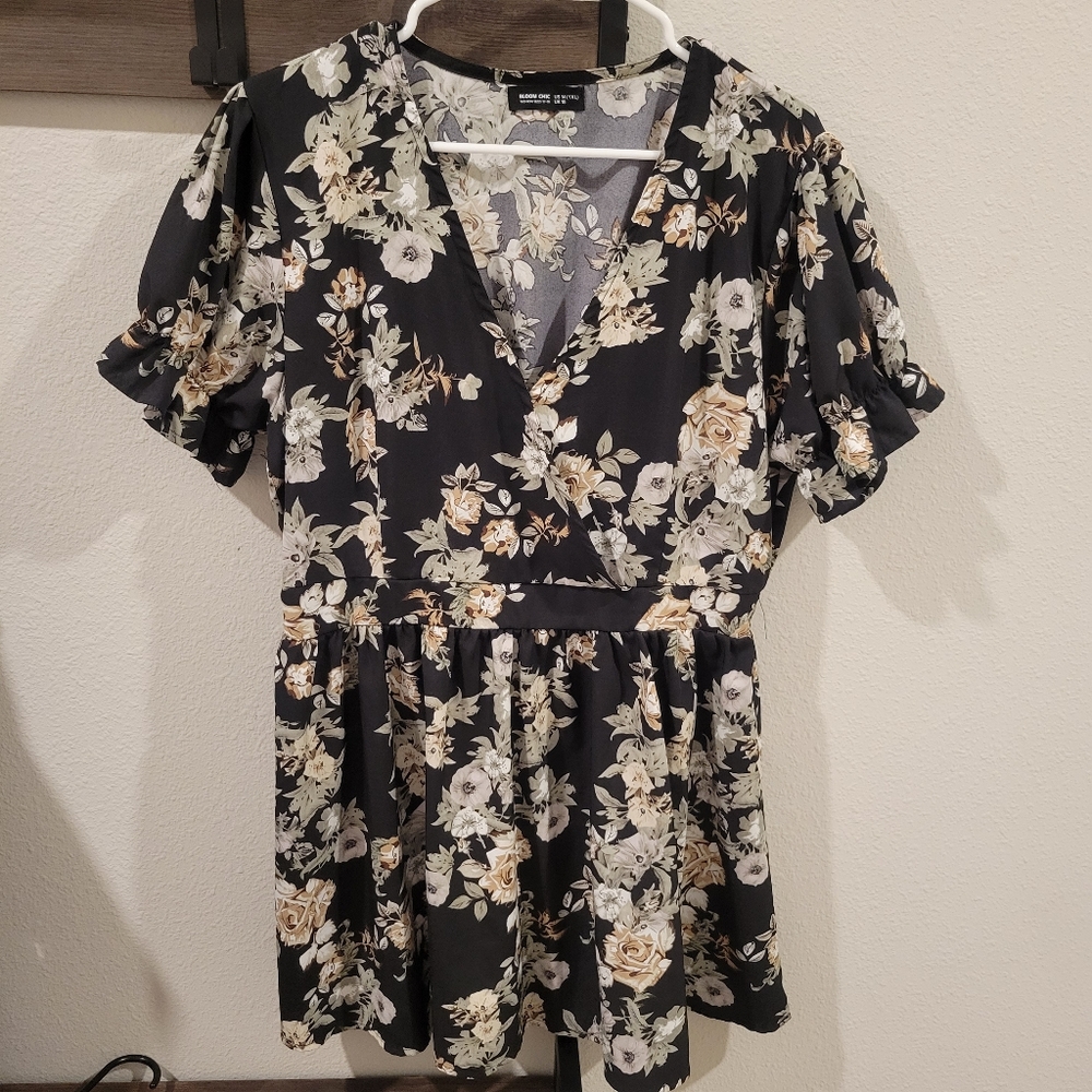 Black floral dress